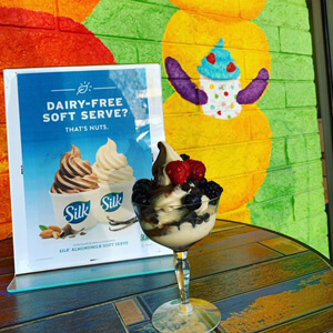 Soft serve creation with dairy-free options